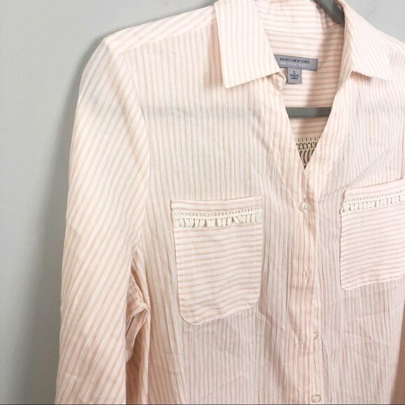MARC NEW YORK | Orange & White Stripe Button Down Top Women’s Size Small - Picture 3 of 8